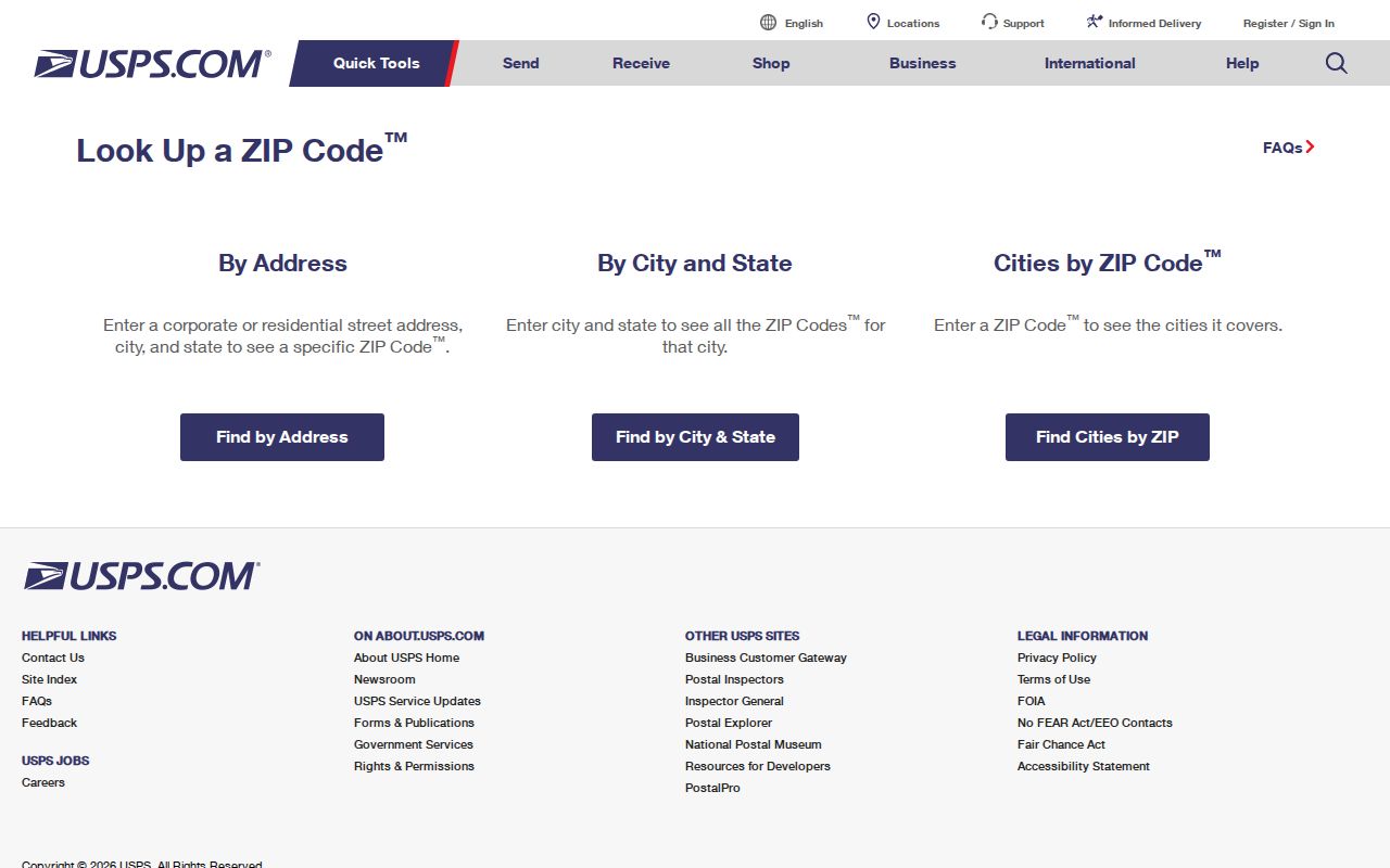 USPS ZIP Code Lookup screen used to verify a Morgantown address